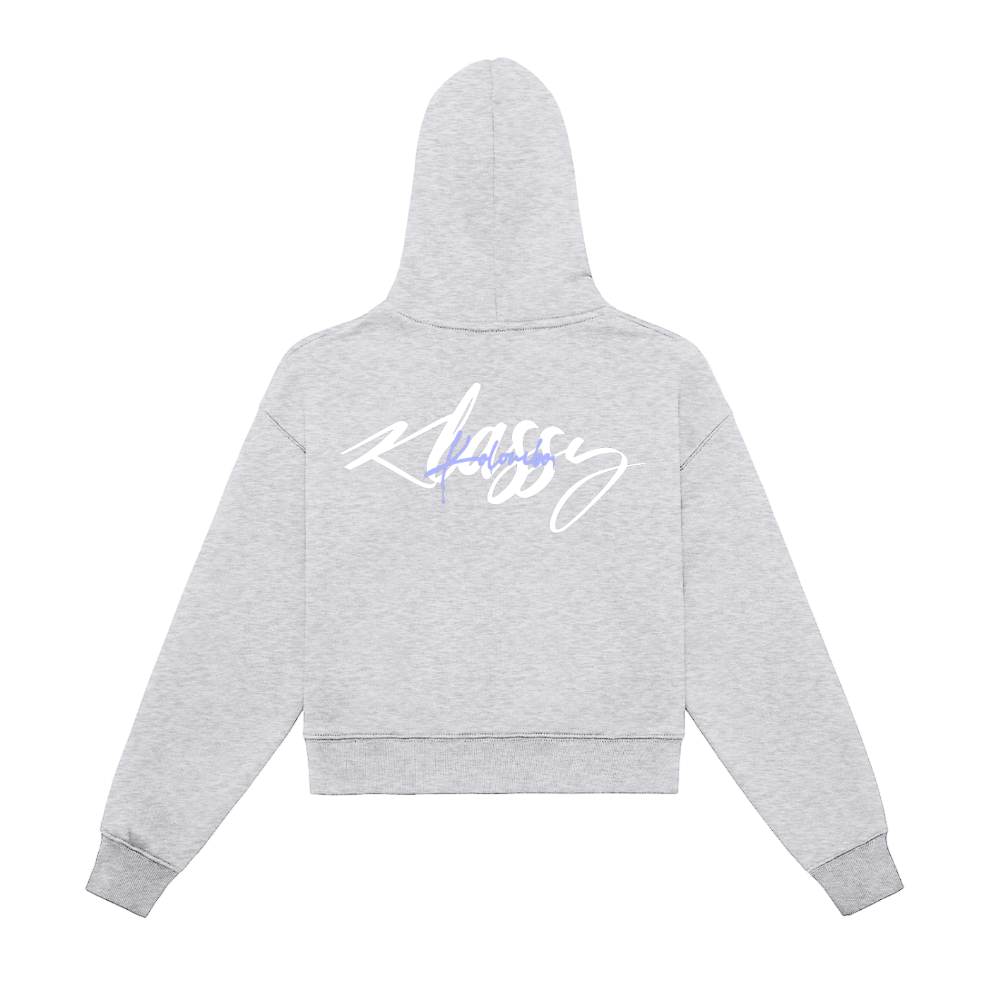 Gray Fleeced Zip-Up Cropped Hoodie