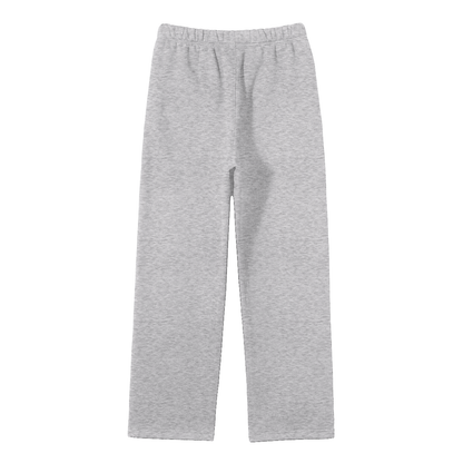 Streetwear Unisex Gray Fleece Straight Leg Pants