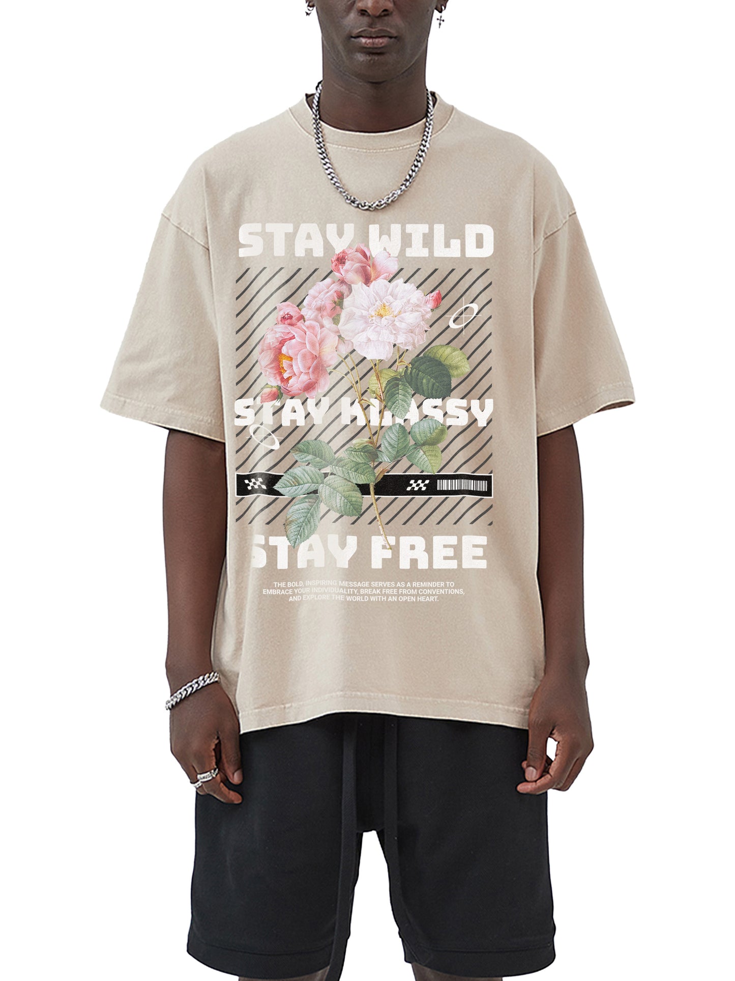 Stay Wild Acid Wash Oversize T-Shirt