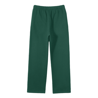 Streetwear Unisex Eden Green Fleece Straight Leg Pants