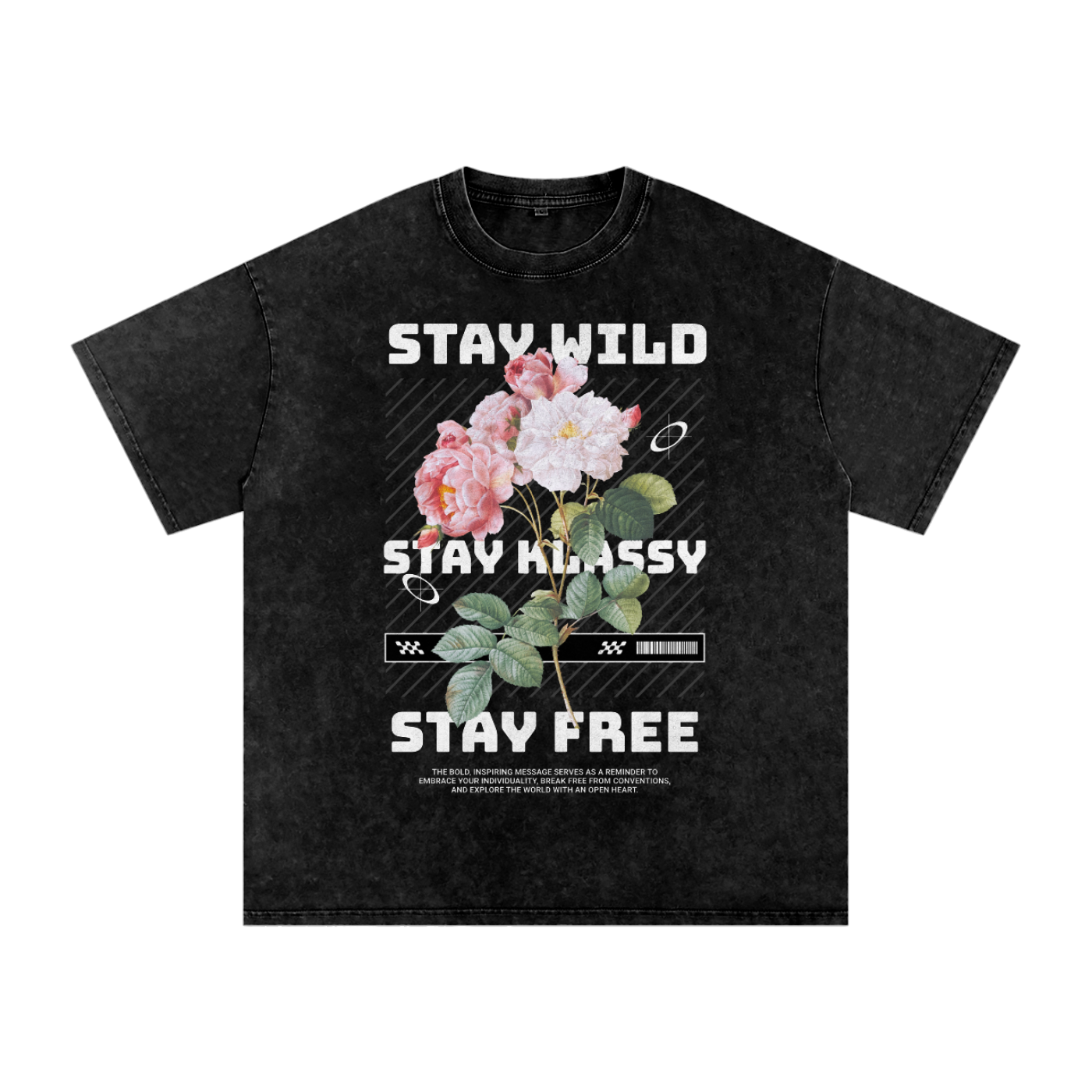 Stay Wild Acid Wash Oversize T-Shirt